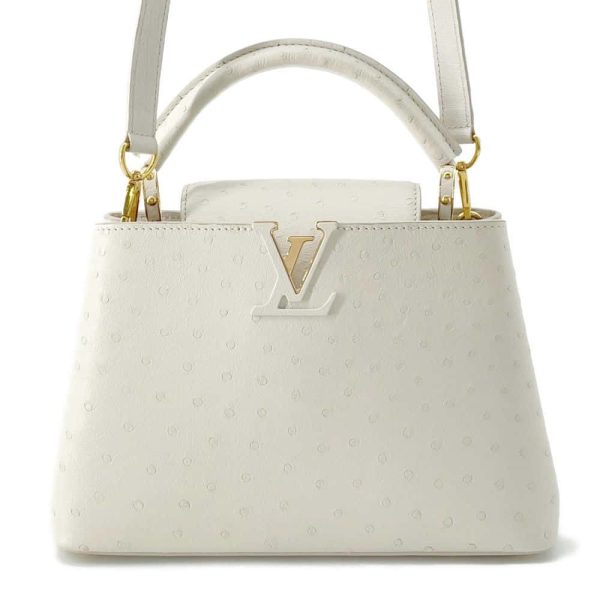 9721876 01 Louis Vuitton Capucines BB Bag Ostrich White