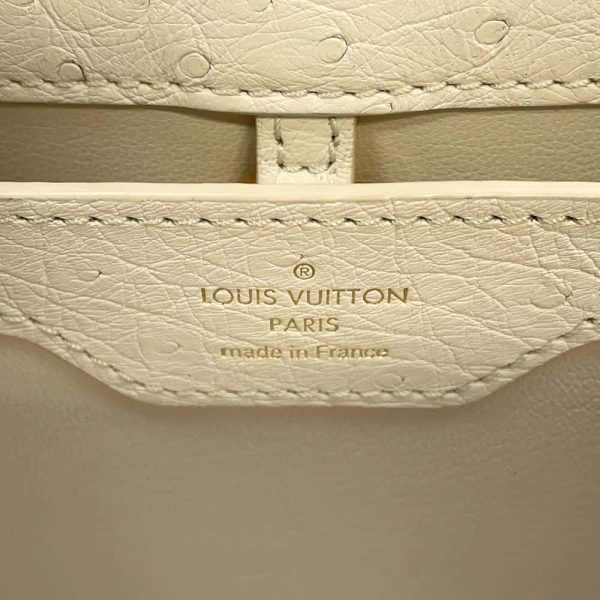 9721876 16 Louis Vuitton Capucines BB Bag Ostrich White