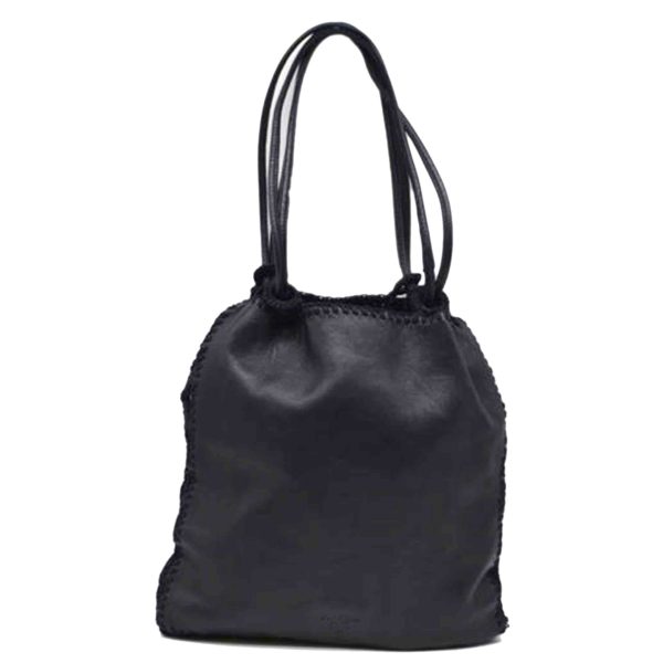 97231 1 Prada Calf Leather Mesh Shoulder Bag Black