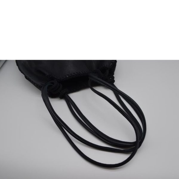 97231 3 Prada Calf Leather Mesh Shoulder Bag Black