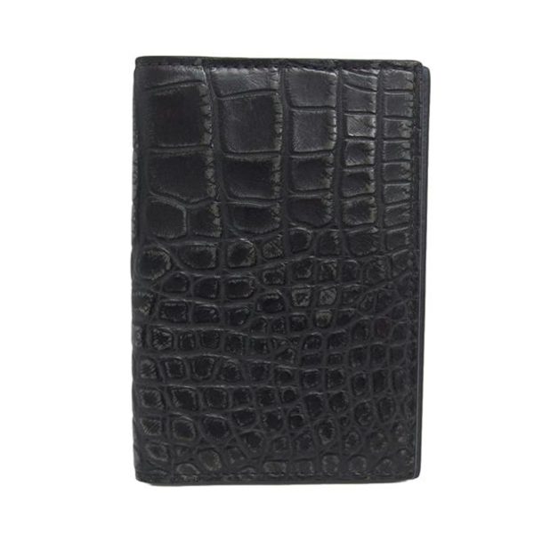 97239 1 Gucci Croc Bi fold Pass Case Black Navy