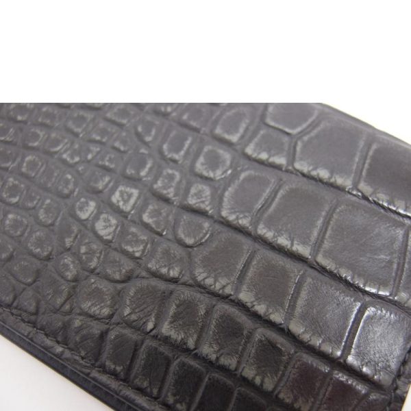 97239 8 Gucci Croc Bi fold Pass Case Black Navy