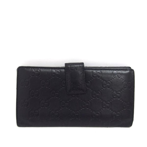 97246 2 Gucci Guccissima W Hook Long Wallet Black