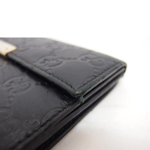 97246 8 Gucci Guccissima W Hook Long Wallet Black