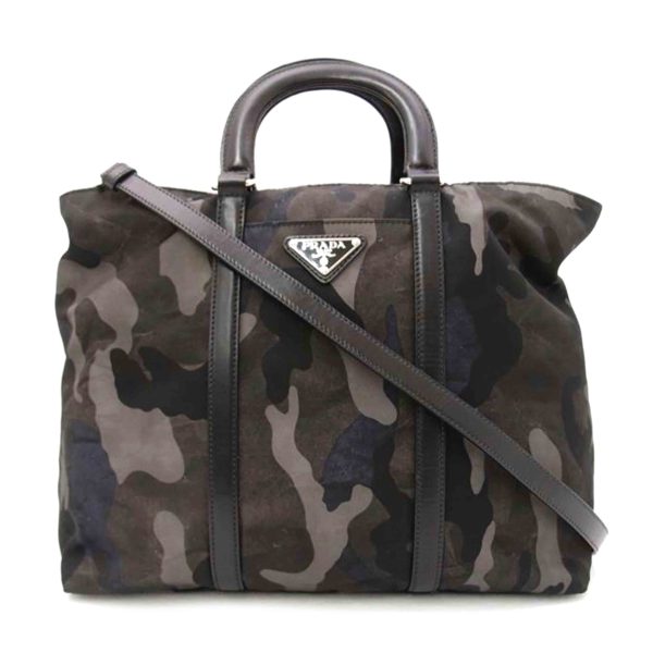 97288 1 Prada Camouflage 2WAY Handbag Khaki