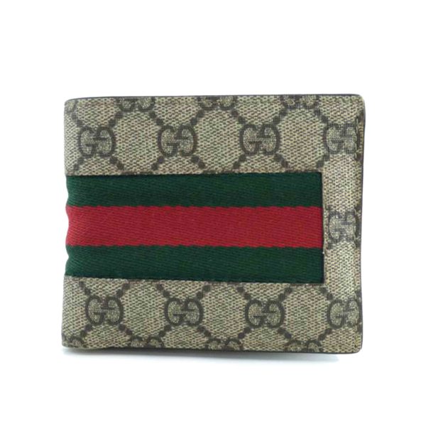 97296 1 GUCCI Sherry Line GG Pattern PVC Bi Fold Wallet