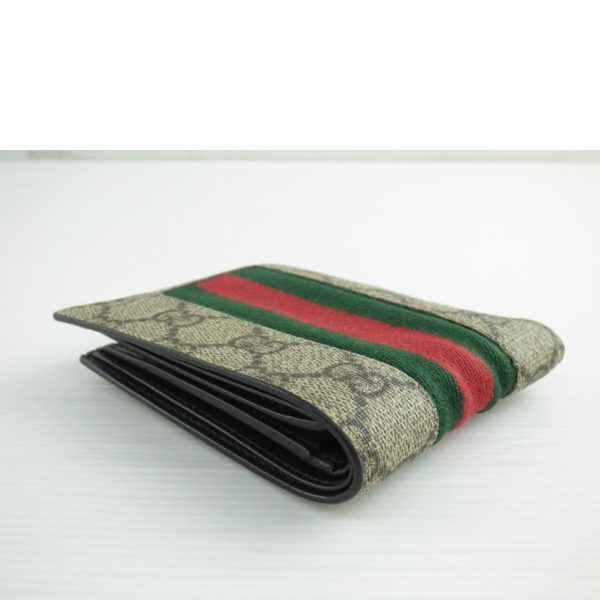 97296 3 GUCCI Sherry Line GG Pattern PVC Bi Fold Wallet