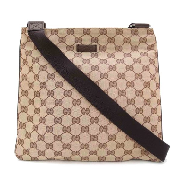 97301 1 Gucci GG Canvas Shoulder Bag Brown