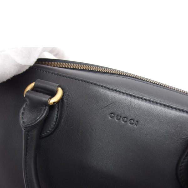 97345 7 Gucci Snake Leather Boston Bag Black