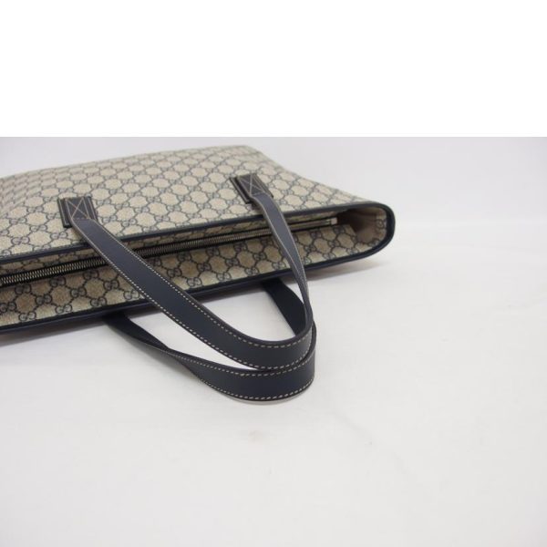 97369 4 Gucci GG Supreme Leather Tote Bag Navy Beige