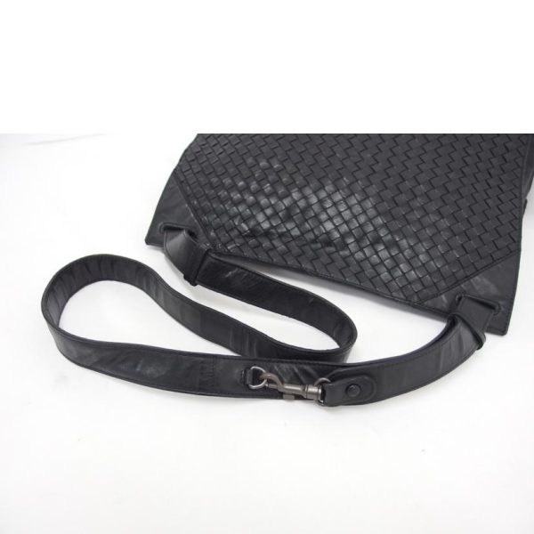 97536 4 Bottega Veneta Intrecciato Shoulder Bag Black