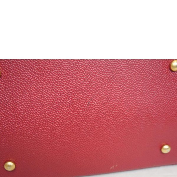 97576 7 Chanel Caviar Skin Chain Tomato Trasse Coco Mark Bag Red