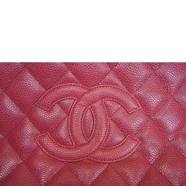 97576 8 Chanel Caviar Skin Chain Tomato Trasse Coco Mark Bag Red