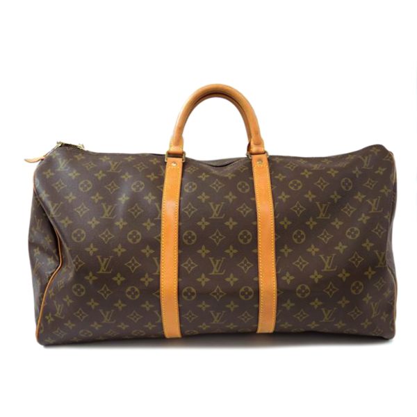 97682 2 Louis Vuitton Keepall Bandouliere 55 Bag Monogram Brown