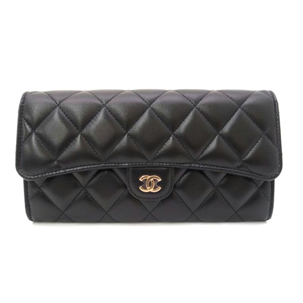 97725 1 Chanel Classic Long Flap Wallet Black