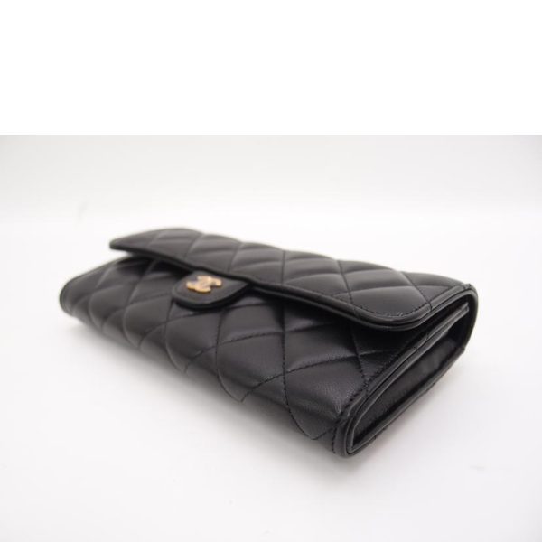 97725 3 Chanel Classic Long Flap Wallet Black