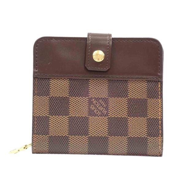 97822 1 Louis Vuitton Compact Zip Damier Wallet Brown