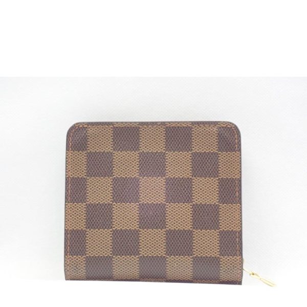 97822 2 Louis Vuitton Compact Zip Damier Wallet Brown