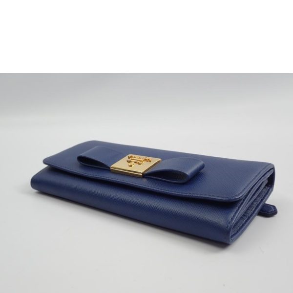 97849 3 Prada Saffiano Ribbon Long Wallet Black