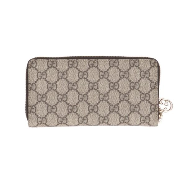 97931 2 Gucci GG Supreme Round Zipper Long Wallet