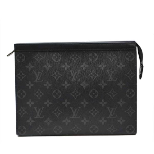 97965 1 Louis Vuitton Pochette Voyage MM Monogram Eclipse Pouch Black