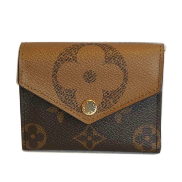 98016 1 Louis Vuitton Portefeuil Zoe Monogram Reverse Wallet Brown