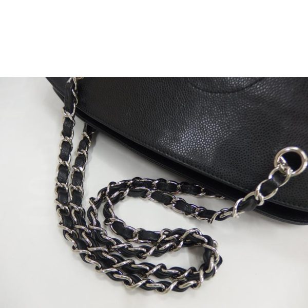 98058 3 Chanel Soft Caviar Chain Shoulder Black