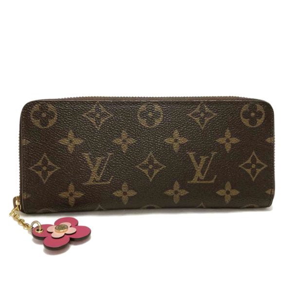 98196 2 LOUIS VUITTON Portefeuille Clemence Wallet Flower Charm Brown