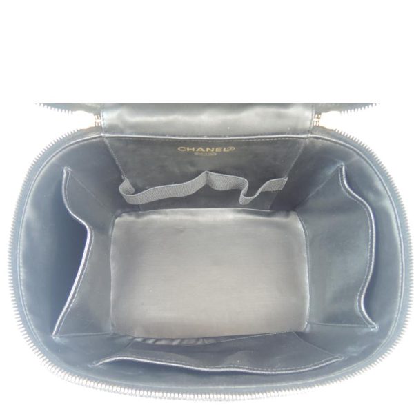 98436 5 CHANEL Vanity Bag 2 Way Caviar Skin Black