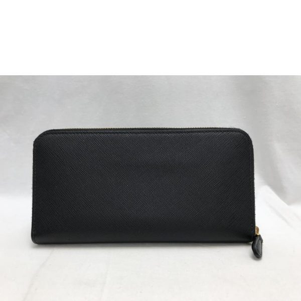 98554 2 Prada Saffiano Embossed Leather Long Wallet Bag Black