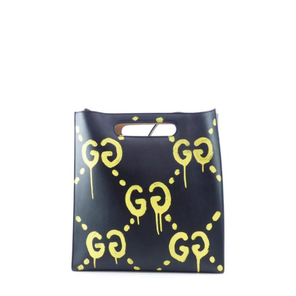 98685 2 Gucci Gucci Ghost Hand Shoulder Bag Black