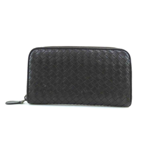 98736 1 Bottega Veneta Intrecciato Round Zipper Long Wallet