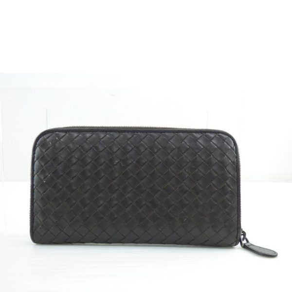 98736 2 Bottega Veneta Intrecciato Round Zipper Long Wallet