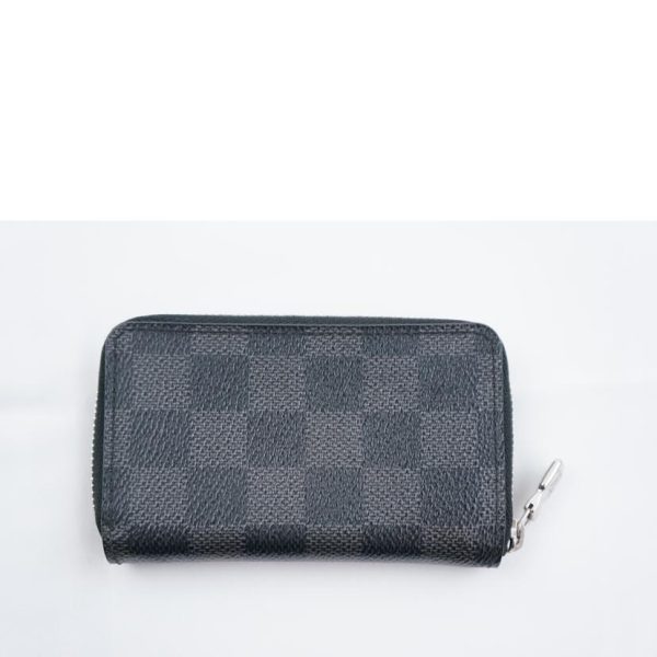 98797 2 Louis Vuitton Zippy Coin Purse Damier Graphite Wallet Black