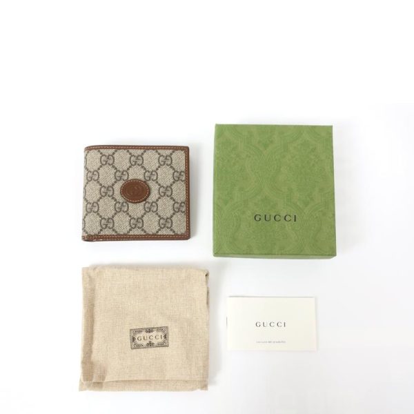 98965 9 Gucci GG Bifold Wallet Brown