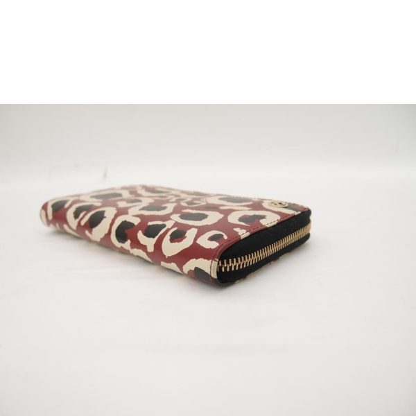 99221 4 GUCCI Bordeaux Womens Interlocking G Round Zipper Long Wallet Leopard