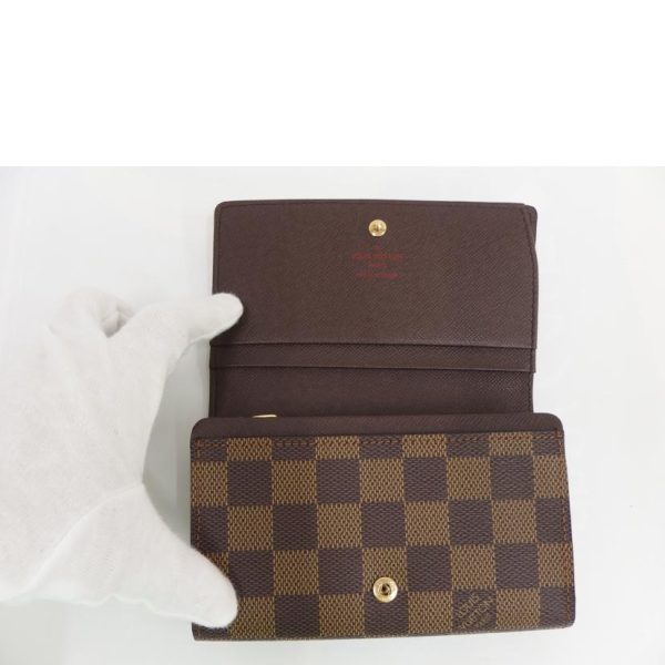 99233 4 Louis Vuitton Tresor Wallet Damier Ebene Brown