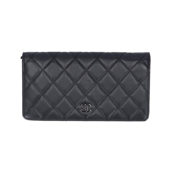 99253 1 Chanel Matelassé Bi Fold Long Wallet Lambskin