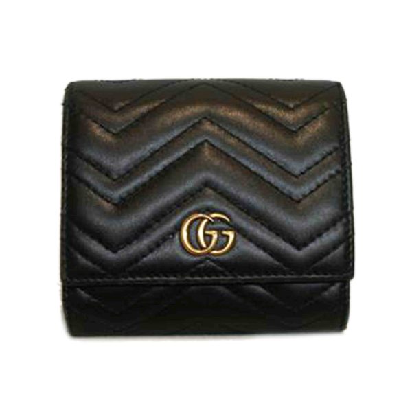 99297 1 Gucci GG Marmont Quilted Leather Wallet Black