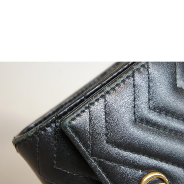 99297 10 Gucci GG Marmont Quilted Leather Wallet Black