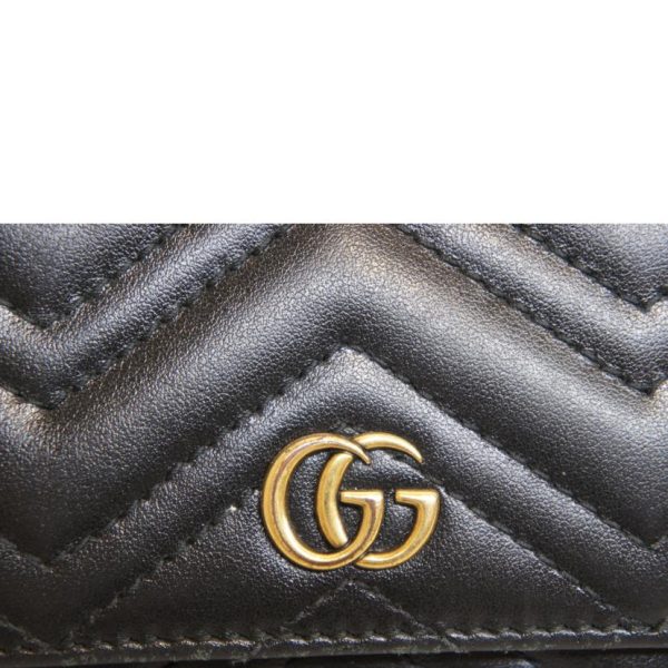 99297 16 Gucci GG Marmont Quilted Leather Wallet Black