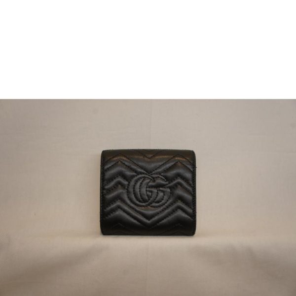 99297 2 Gucci GG Marmont Quilted Leather Wallet Black