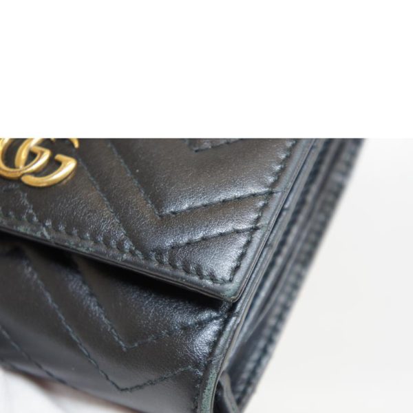 99297 9 Gucci GG Marmont Quilted Leather Wallet Black