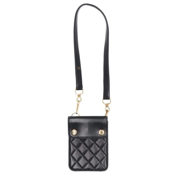 99315 1 Chanel Matrassel Lambskin GD Metal Fittings Pouch Bag Black