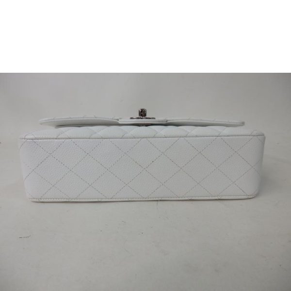 99339 4 Chanel Matelasse Double Flap Chain Shoulder Bag White