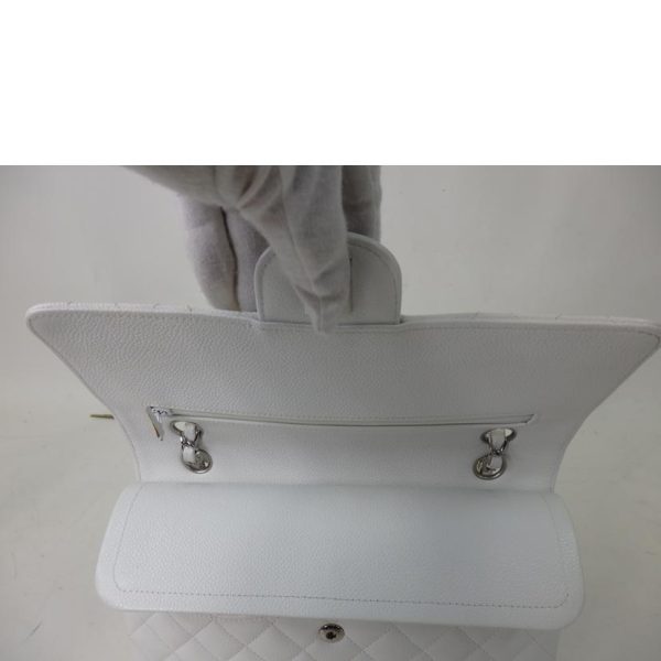 99339 7 Chanel Matelasse Double Flap Chain Shoulder Bag White