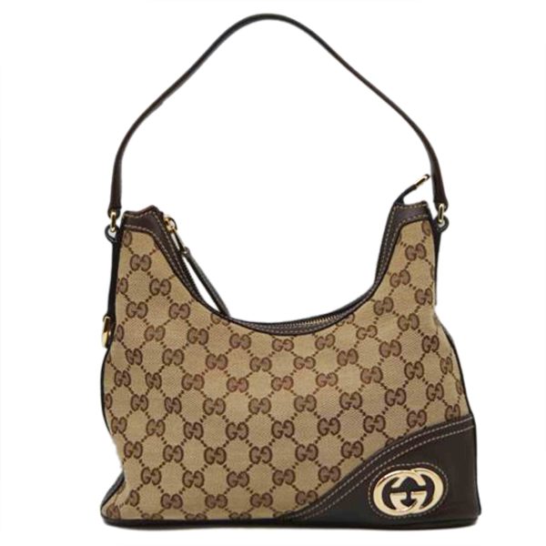 99365 1 Gucci GG Canvas Leather One Shoulder Bag