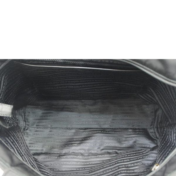 99417 5 Prada Tessuto Nylon Ribbon Tote Black