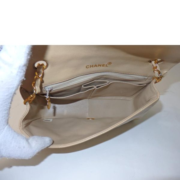 99511 5 Chanel Matelasse Single Flap Chain Shoulder Bag Beige