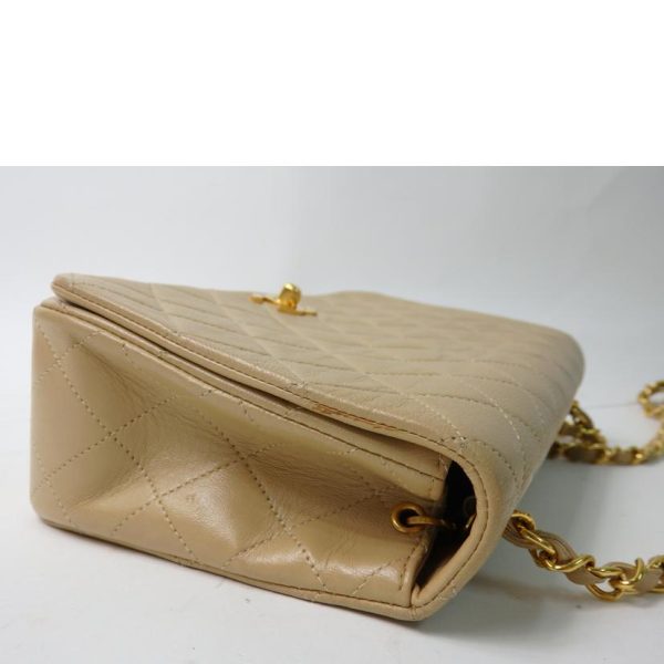 99511 6 Chanel Matelasse Single Flap Chain Shoulder Bag Beige